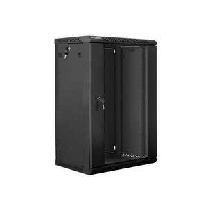 Lanberg 19'' 18U 600x450mm fekete (üvegajtó) fali rack szekrény kép