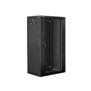 Lanberg 19'' 22U 600x450mm fekete (üvegajtó) fali rack szekrény kép