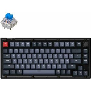 Keychron V1 Knob Hot-Swappable Blue Switch -Frosted Black - US kép