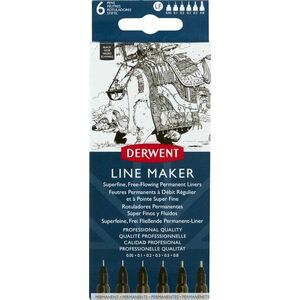 DERWENT Line Maker Black 0, 05 - 0, 8 mm, 6 hegyméret, fekete kép
