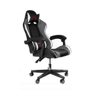 Jumi gamer szék, derékpárnával, 61x68x114 cm, szürke / fehér / fekete kép