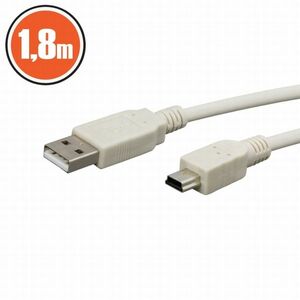USB kábel 2.0 A dugó - B dugó (mini) 1, 8 m kép