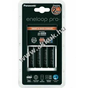 Panasonic Eneloop Pro BQ-CC55E 4 csatornás AA/AAA 2 órás gyorsakkutöltő + 4db AA ceruza akku 2450mA kép
