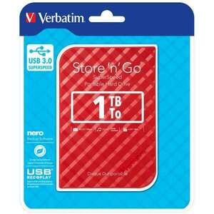 Verbatim Store 'n' Go 1TB 2.5" USB 3.0 piros külső merevlemez kép