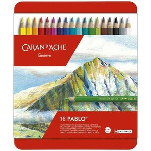 CARAN D'ACHE Pablo 18 barev v kovovém boxu kép