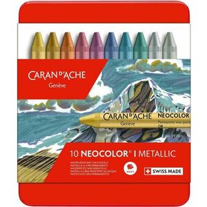 CARAN D'ACHE Neocolor I 10 metalických barev kép