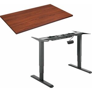AlzaErgo Table ET1 NewGen fekete + TTE-01 140x80 cm barna furnér asztallap kép
