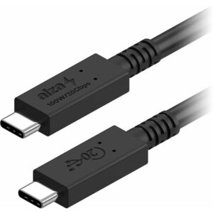 AlzaPower Core USB-C to USB-C USB4, 5 A, 100W, 0, 5m, fekete kép
