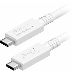 AlzaPower Core USB-C to USB-C USB4, 5 A, 100W, 0, 5m, fehér kép