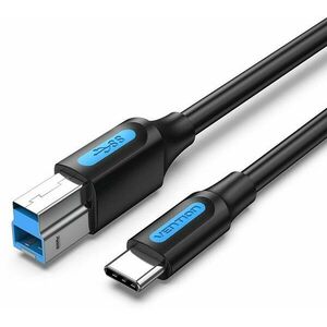 Vention USB-C 2.0 to USB-B Printer 2A Cable 0.25m Black kép