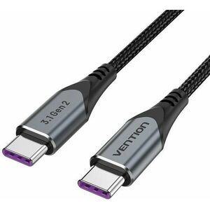 Vention USB-C 3.2 Gen 2 100W 10Gbps Cable 0.5m Gray Aluminum Alloy Type kép