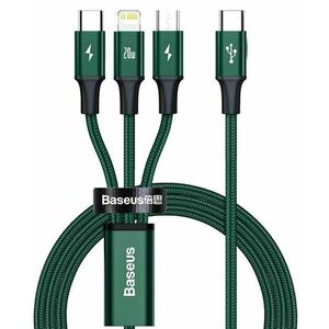 Baseus Rapid Series 3 az 1-ben USB-C (USB-C + Lightning + USB-C) PD 20W, 1, 5m, zöld kép