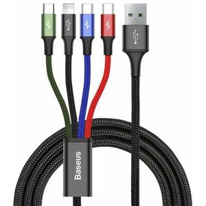 Baseus 4 az 1-ben Lightning + 2* USB-C + Micro USB 3, 5A, 1, 2m, fekete kép