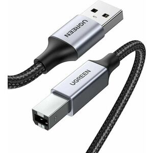UGREEN USB-A Male to USB-B 2.0 Printer Cable Alu Case with Braid 1m Black kép