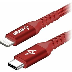 AlzaPower Alucore USB-C to Lightning MFi 3m, piros kép