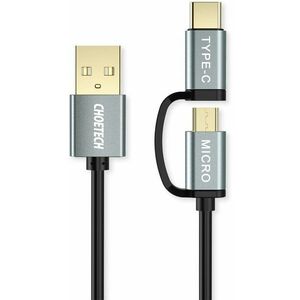 ChoeTech 2 in 1 USB to Micro USB + Type-C (USB-C) Straight Cable 1.2m kép