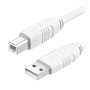 AlzaPower LinkCore USB-A to USB-B - 2m, fehér kép