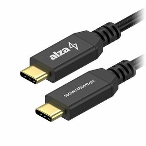 AlzaPower AluCore USB-C to USB-C 2.0, 5A, 100W, 0, 5m, fekete kép