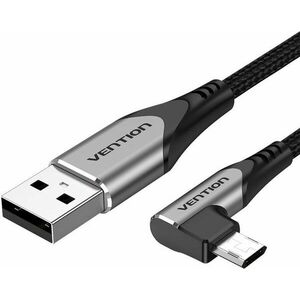 Vention Reversible 90° USB 2.0 to micro USB Cotton Cable Gray 0.25m Aluminium Alloy Type kép
