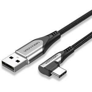 Vention Type-C (USB-C) 90° to USB 2.0 Cotton Cable Gray 1m Aluminum Alloy Type kép