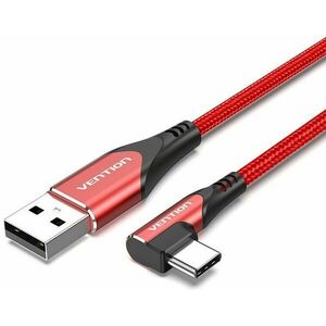 Vention Type-C (USB-C) 90° to USB 2.0 Cotton Cable Red 1m Aluminum Alloy Type kép