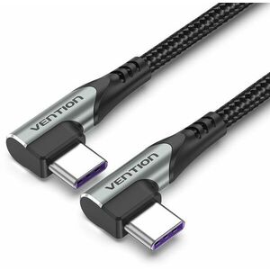 Vention Type-C (USB-C) 2.0 to USB-C Dual Right Angle 1m Gray Aluminum Alloy Type kép
