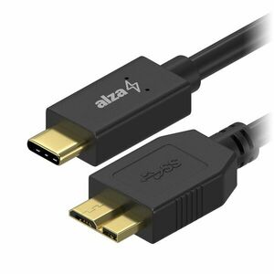 AlzaPower USB-C (M) to Micro USB-B 3.0 (M) 1, 0m, fekete kép