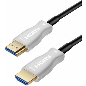 PremiumCord HDMI, száloptikás High Speed + Ethernet, 4K@60Hz 20m kábel, M/M, aranyozott csatlakozó kép