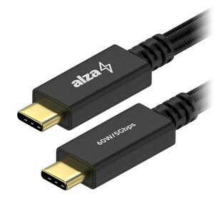 AlzaPower AluCore USB-C to USB-C 3.2 Gen 1, 3A, 60W, 0, 5m, fekete kép