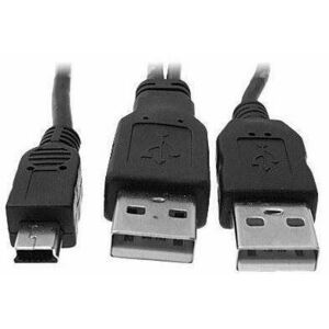 OEM 2x USB A to MINI 5-pin, 0, 6m, Y kábel kép