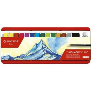 CARAN D'ACHE Kvašové barvy pánvičky 15 barev kép