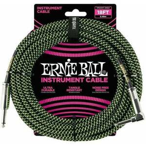 Ernie Ball P06082-EB Fekete-Zöld 5, 5 m Egyenes - Pipa kép