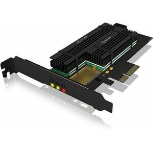 ICY BOX IB-PCI215M2-HSL PCIe bővítőkártya 2x M.2 SSD-hez hűtőbordával kép