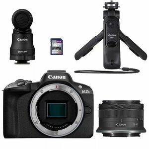 Canon EOS R50 fekete + RF-S 18-45mm f/4, 5-6, 3 IS STM Creator Kit kép