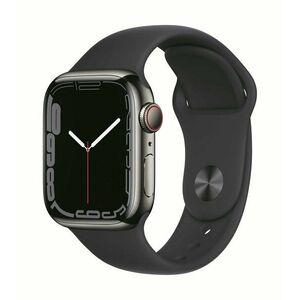 Apple Watch Series 7 41mm Cellular - grafit rozsdamentes acél tok, éjfekete sport szíj kép