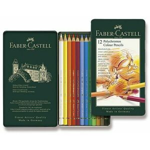 Faber-Castell Polychromos színesek pléhdobozban, 12 szín kép