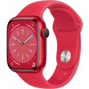 Apple Watch Series 8 41mm Cellular - piros alumínium tok, piros sport szíj kép