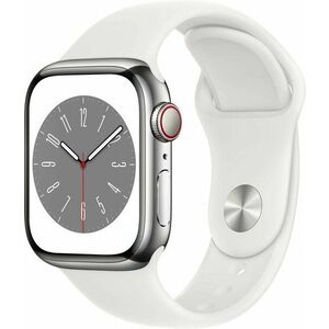 Apple Watch Series 8 41mm Cellular - ezüst rozsdamentes acél tok, csillagfény sport szíj kép