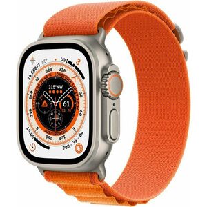 Apple Watch Ultra 49mm - titán tok, narancssárga alpesi szíj, S kép