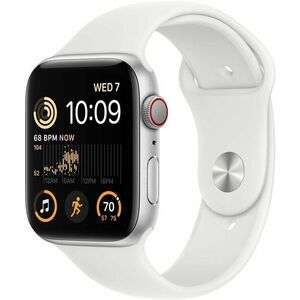 Apple Watch SE (2022) 44mm Cellular - ezüst alumínium tok, fehér sport szíj kép