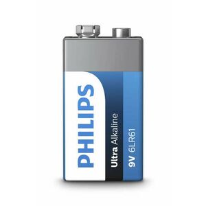 Philips Elem ultra alkali 9v 1-bliszter 6LR61E1B/10 kép