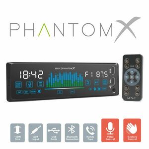 Fejegység "PhantomX" - 1 DIN - 4 x 50 W - gesztusverzélés - BT - MP3 - AUX - USB kép