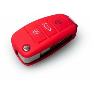 Szilikon kulcsvédő tok kiugrós Audi kulcsokhoz, piros kép