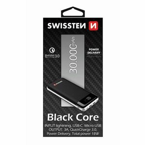 Swissten Black Core Slim Powerbank 30.000 mAh kép