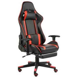 vidaXL piros PVC forgó gamer szék lábtartóval kép