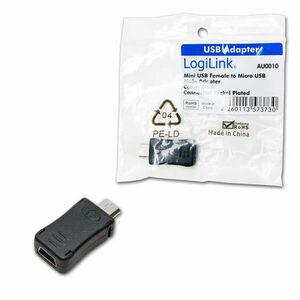 LogiLink Mini USB anya - micro USB apa adapter kép