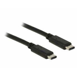 Delock Kábel USB C típus 2.0 dugó > USB C típus 2.0 dugó 1 m fekete kép
