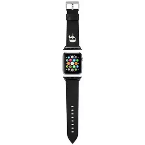 Óraszíj Karl Lagerfeld strap for Apple Watch 38/40/41mm black Saffiano Karl Heads (KLAWMOKHK) kép