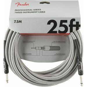 Fender Professional Series 25' Instrument Cable White Tweed kép