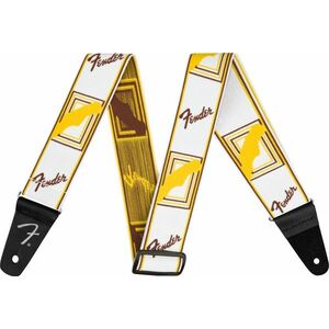 Fender Weighless Monogramm Strap White/Brown/Yellow kép